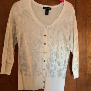 White and silver cardigan